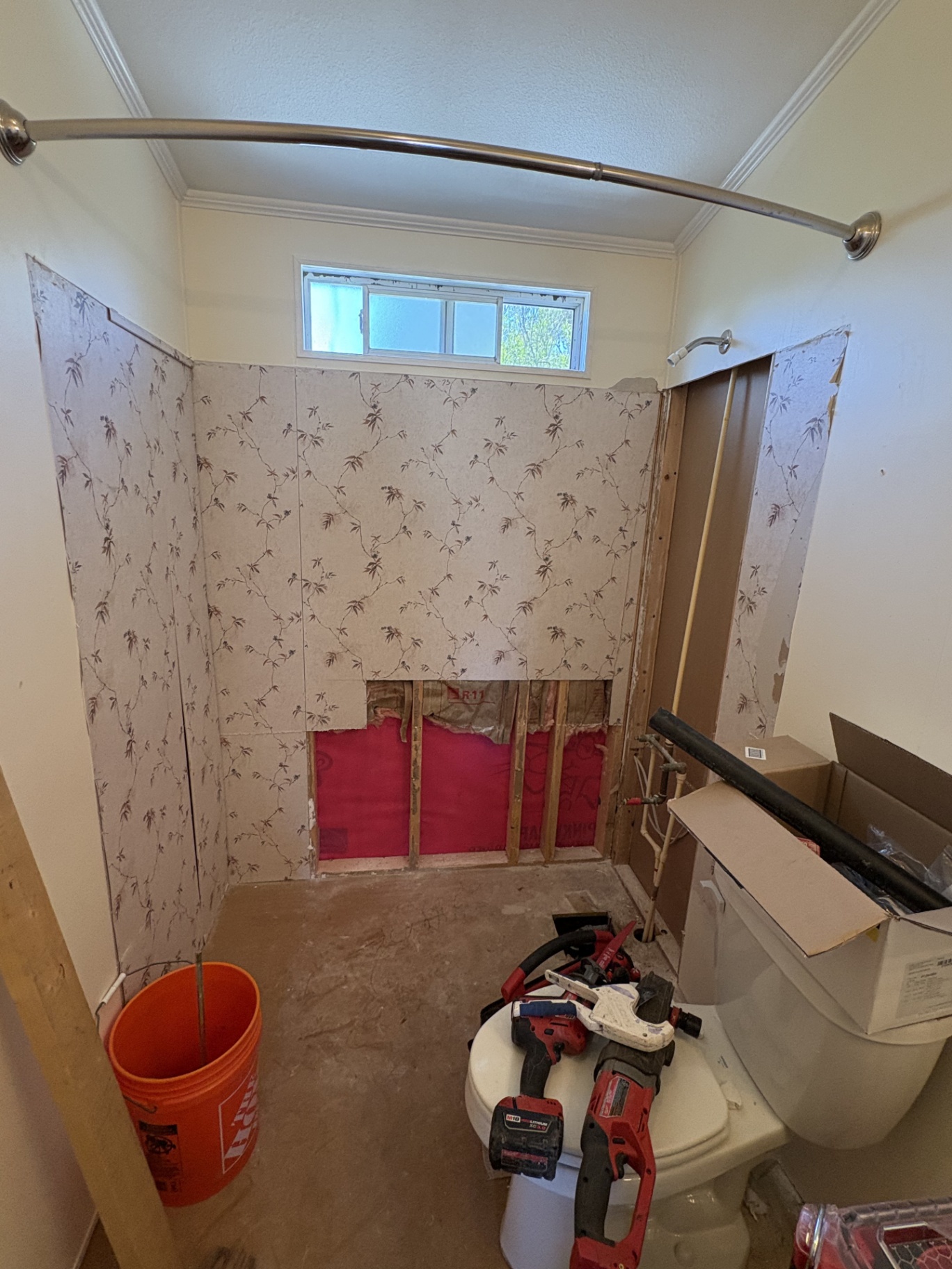 Tub and shower surround replacement — wall demo