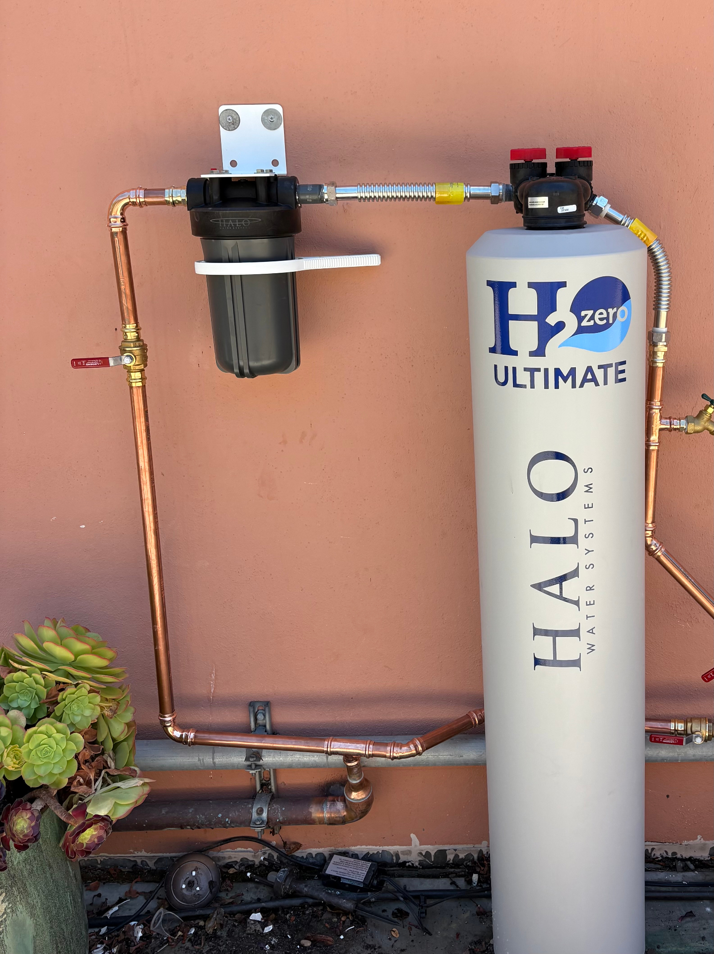 HALO H2zero Ultimate whole-house water filtration system install with copper repipe
